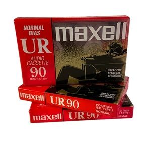 Maxwell audio cassettes UR 90 minutes 3 blank sealed Cassette Tapes Vintage